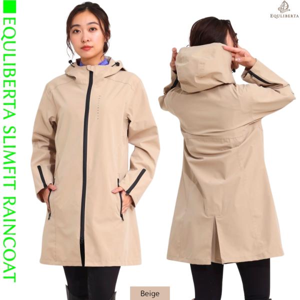 乗馬用品 EQULIBERTA スリムフィット レインコート ユニセックス ベージュ 乗馬 馬具