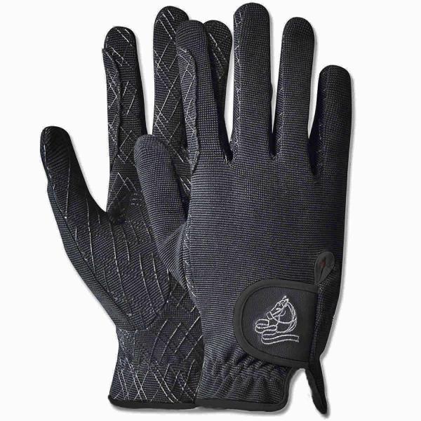 乗馬用品 EQULIBERTA シリコングリップグローブ ブラック 乗馬 馬具