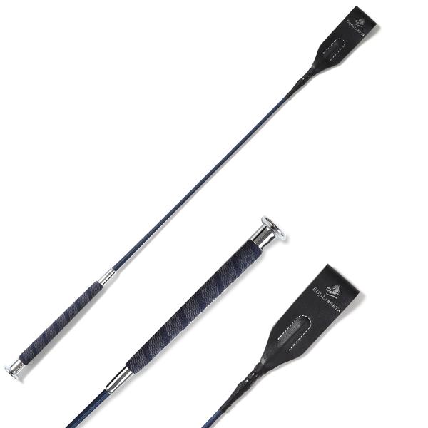 乗馬用品 EQULIBERTA ラバーグリップ短鞭  ネイビー／シルバー 乗馬 馬具