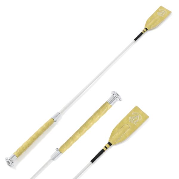 乗馬用品 EQULIBERTA レザーグリップ短鞭  レモンイエロー／シルバー 乗馬 馬具