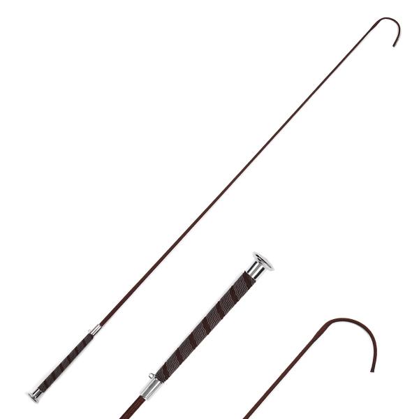 乗馬用品 EQULIBERTA ラバーグリップ長鞭 ブラウン／シルバー 乗馬 馬具