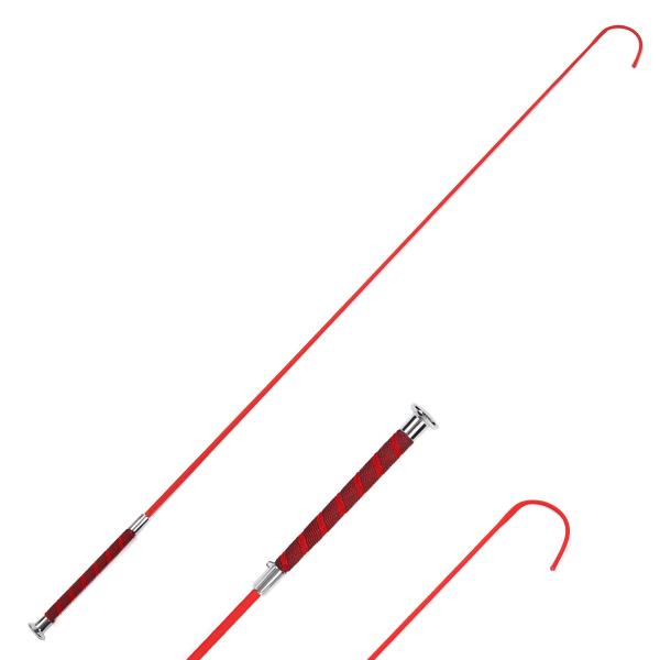 乗馬用品 EQULIBERTA ラバーグリップ長鞭 レッド／シルバー 乗馬 馬具