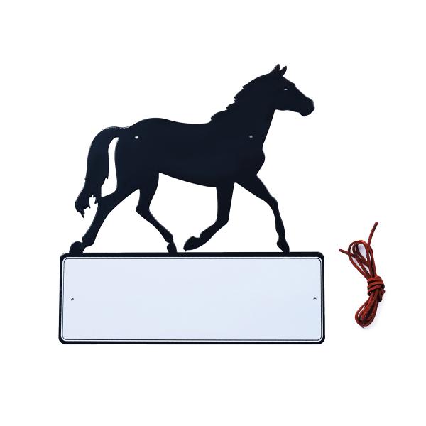 乗馬用品 JODHPURS ホースデザインネームボード ブラック 乗馬 馬具