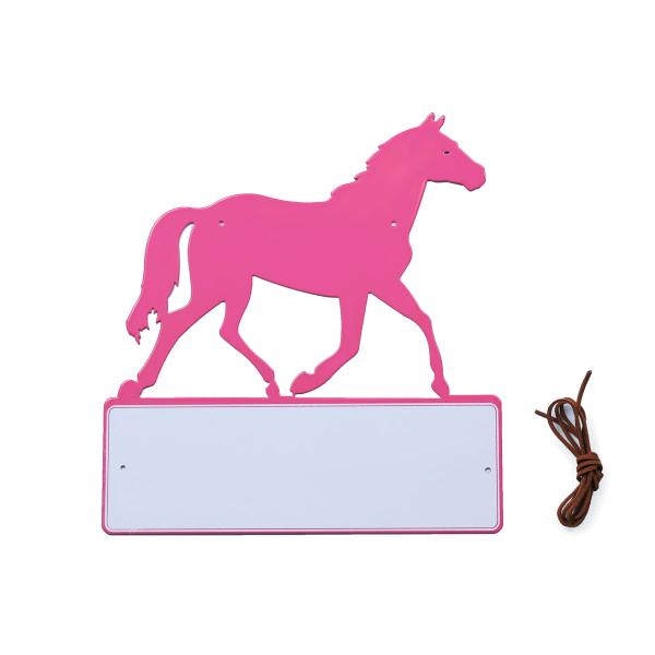 乗馬用品 JODHPURS ホースデザインネームボード ピンク 乗馬 馬具