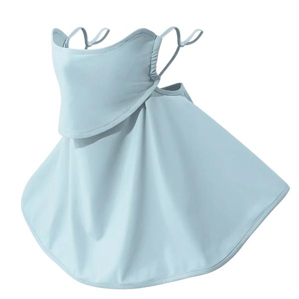 乗馬用品 UVカット フェイスカバー ライトブルー 乗馬 馬具