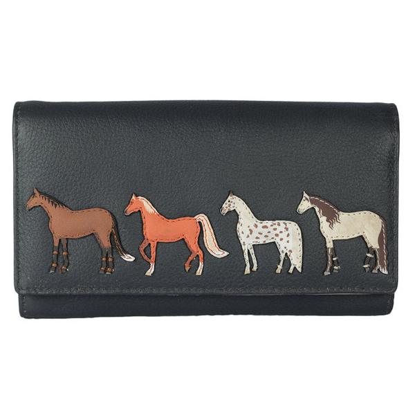 乗馬用品 MalaLeather ベストフレンドホース 長財布 グレー 乗馬 馬具
