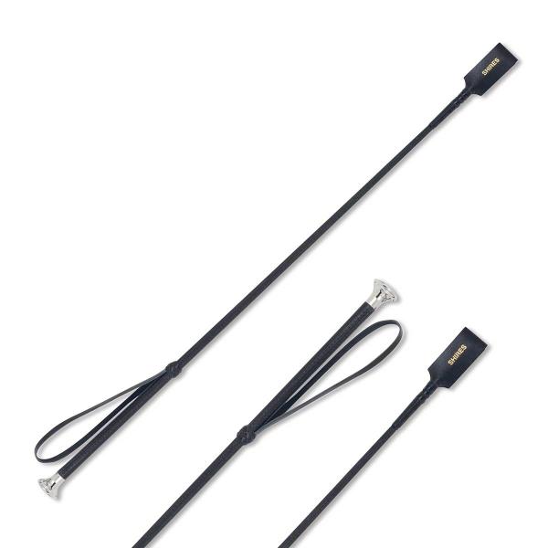 乗馬用品 Shires プレインレザー 短鞭 ブラック 乗馬 馬具