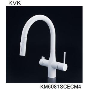 KVK キッチン用 KM6081SCECM4 ビルトイン浄水器用シングルシャワー付混合栓｜jouleplus-one