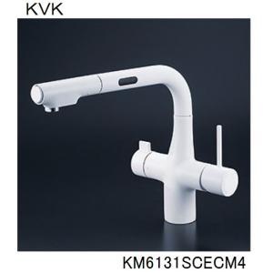 KVK キッチン用 KM6131SCECM4 ビルトイン浄水器用シングルシャワー付混合栓（センサー）｜jouleplus-one