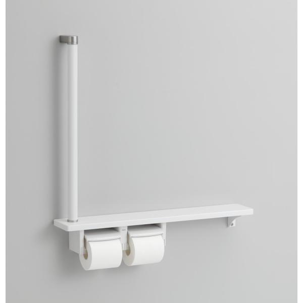 収納 トイレットペーパー おしゃれ DIY TOTO 紙巻器一体型 木製手すり 棚一体タイプ (収納...