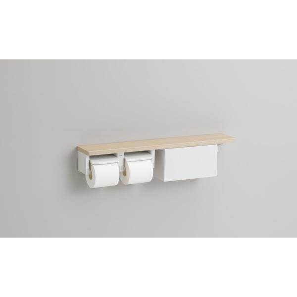 収納 トイレットペーパー おしゃれ DIY TOTO 紙巻器一体型 木製手すり 棚タイプ (収納付)...