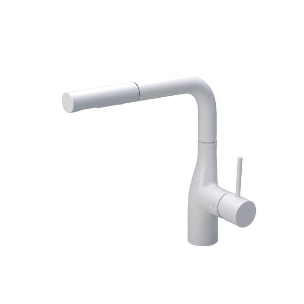 キッチン水栓　一般地用　KVK製（永大産業）　JS-KM6161ECM4ED　マットホワイト　シング...