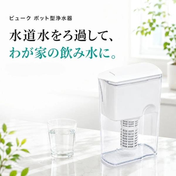浄水ポット beaq ビューク 1.2L ポット型浄水器 浄水ピッチャー カートリッジ付 日本製 2...