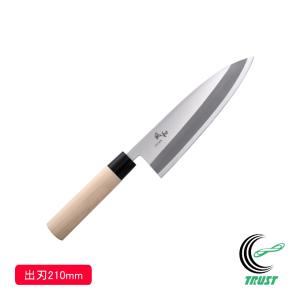 出刃包丁 180mm 片刃 右手用 ハガネ カスミ 堺源吉作 ダイキチ 日本製