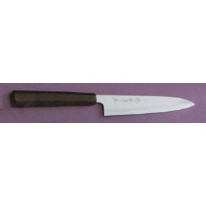 150mm 銀三鋼割り込み黒檀柄仕様 和ペテ 堺孝行 印 (要 納期確認