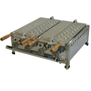 LPガス用 片面深型2丁（半自動たこ焼き器）山下金物製 （送料無料 