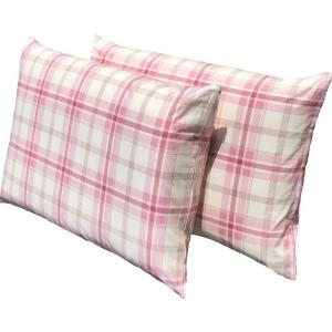 枕カバー 2枚 クロス 35x50 cm ピンク グリーン 【日本製】 【送料