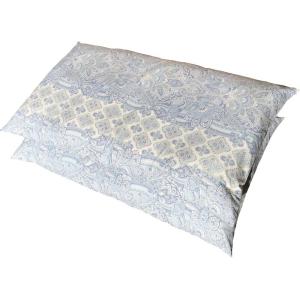 ２枚セット 長座布団カバー ペーズリー ブルー 約 68x120 【メール便限定商品】68 120