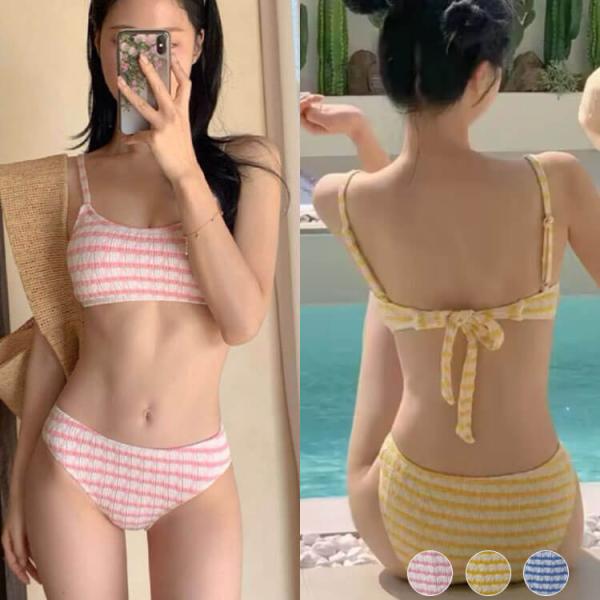 水着 レディース ビキニ ボーダー柄 韓国 スイムウェア 柄 韓国 かわいい ボーダー ガーリー お...