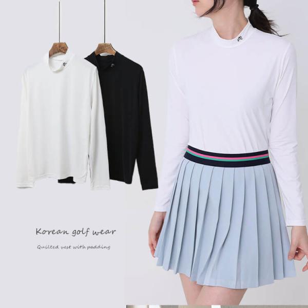 ゴルフ レディース 冷感 速乾 涼しい クール ハイネック Tシャツ 長袖 吸汗速乾 UVカット 涼...