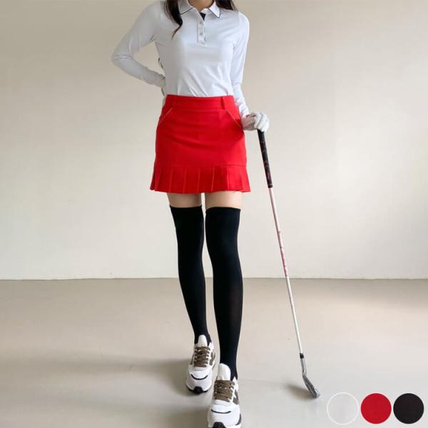 ゴルフウェア レディース 韓国 スカート ミニスカート ショート丈 プリーツ タイト インナー付き ...