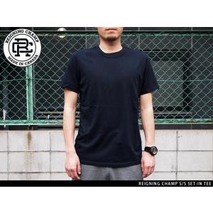 メンズ Tシャツ レイニング チャンプ S/S セットインTシャツ ネイビー REIGNING CHAMP S/S SET-IN TEE NAVY｜joyfoot