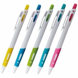 ボールペン カラフル 【ラバーグリップ】握りやすい ノベルティ 単品　 (色・柄指定不可） ノベルティ 粗品 配布用 P3089　・1380-011