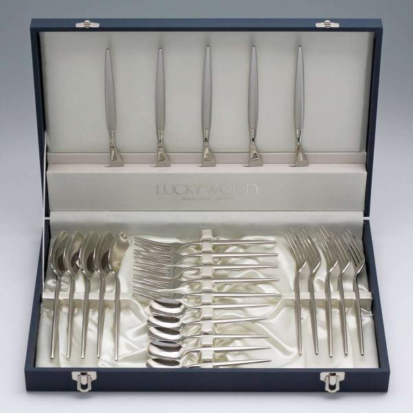 25本セット　5種各5本 5客用　25pc スプーンフォークセット　カトラリーセット ラッキーウッド...