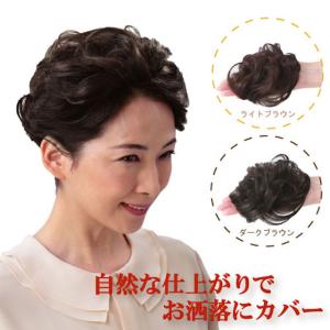 簡単装着　カツラ　ヘアーウイッグ はじめて!　手のひらサイズのヘアピース 気になる薄毛・分け目をボリュームアップ H969　ダークブラウン色｜joyfulgame