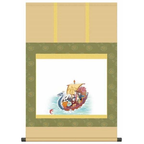 納経集印掛軸 「七福神巡礼」 (ミニ掛軸タイプ：52.5×80cm) N3-004