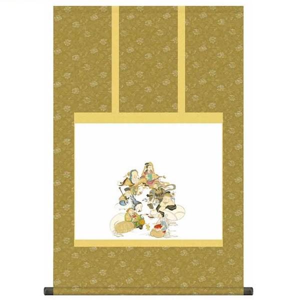 納経集印掛軸 「七福神巡礼」 (ミニ掛軸タイプ：52.5×80cm) N3-005