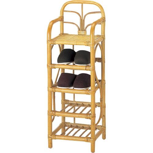 スリッパ４足収納 スリッパスタンド スリッパラック幅27×奥行25×高さ80cm 今枝商店　籐製 ラ...