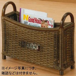 今枝商店/籐製 ラタン製/小物入れ カゴ 取っ手付き/マガジンラック/R266B R-266B