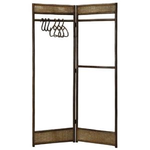 幅57×高さ175cmハンガーラック 今枝商店 籐 ラタン製 折りたたみ式ハンガーラック 幅57cm ハンガー3本 S字フック3本付 W758B W-758B