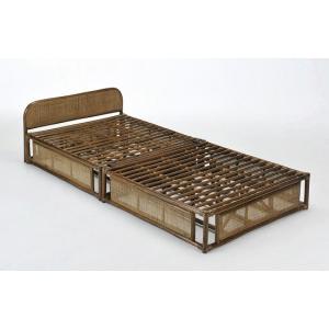 折り畳みベッド ラタンベッド すのこベッド/ Bed 籐すのこベッド (3