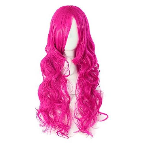 MapofBeauty 70cm Long Pink Wavy Cosplay Party Curl...