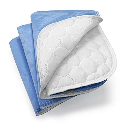 4-Layer Ultra Soft Quilted Bed Pads, 18 x 24 (3 Pa...