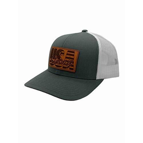 Apollo Cap Co. トラッカーキャップ ? レザーUSA強力パッチハット ? スナップバッ...