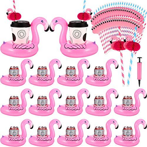 67 Pieces Flamingo Floating Cup Holder Set Include...