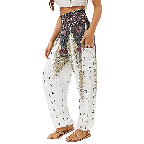 QIANXIZHAN Womens Harem Pants, High Waist Yoga Boh...