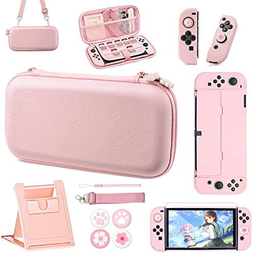 OLDZHU Pink Travel Carrying Case Accessories Kit C...