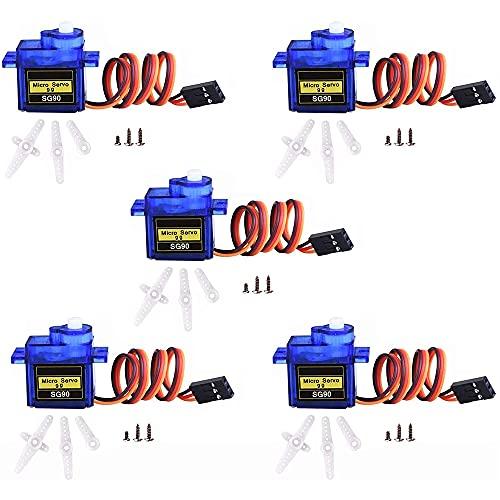 MMOBIEL 5 Pcs SG90 9g Micro Servo Motor Kit for RC...