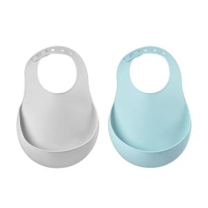 BEABA Silicone Baby Bib, Baby Bibs with Baby Food Catcher, Soft Silicone Bi