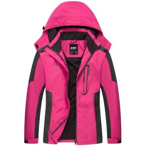 Diamond Candy Waterproof Rain Jacket Women Lightweight Outdoor Raincoat Hoo