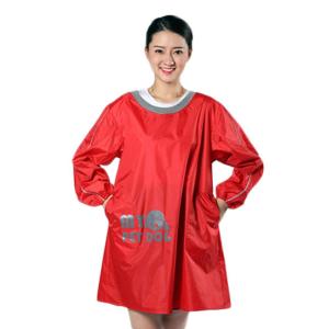 YUPPIE TONE メンズ キッチンエプロン 長袖 料理 ファッション プロフェッショナル ポケット2つ付き 43*84cm レッド DE-15-