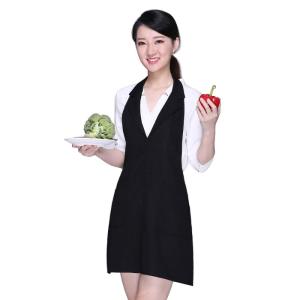 YUPPIE TONE エプロン ファッション 調整可能 スーツカラー エプロン ビブ 女性用 キッチン レストラン カフェ ウェイター 仕事用 ブラ