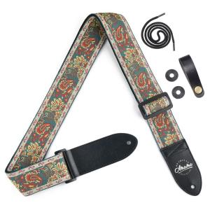 AMUMU Guitar Strap Paisley Vintage Jacquard for Bass, Electric & Acoustic Guitar Accessories