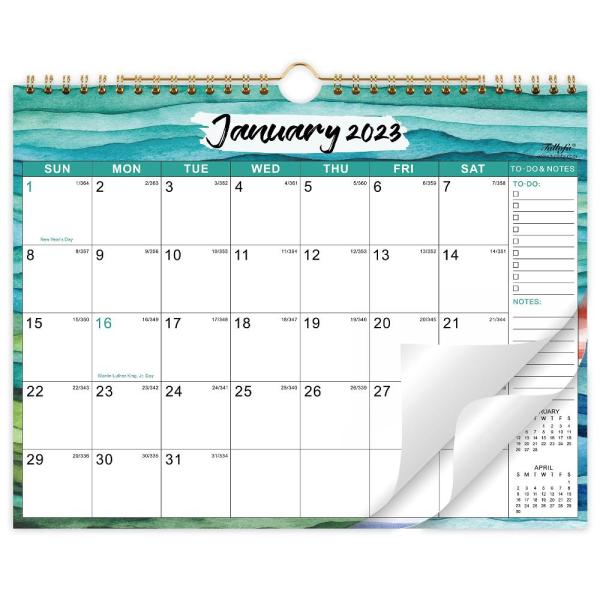2023-2024 カレンダー - 18 月間壁掛けカレンダー 厚い紙付き 2023年1月 - 20...