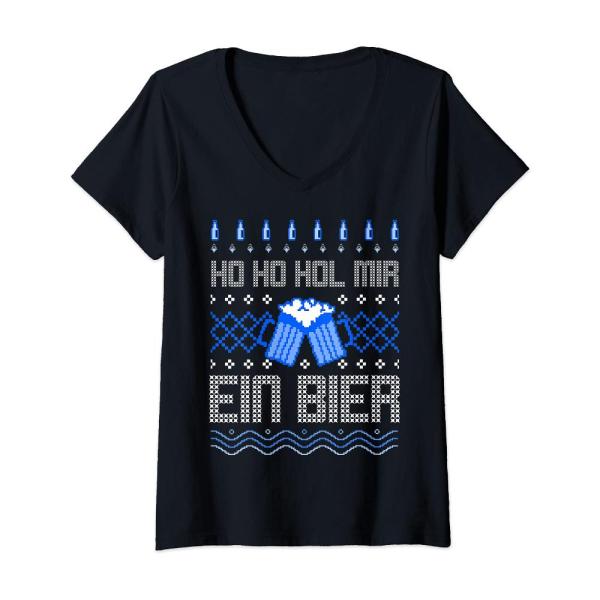 Womens Hol Mir Ein Bier Ugly Christmas Sweater Chr...