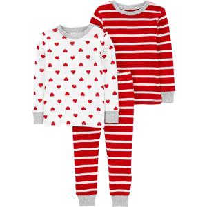 Simple Joys by Carters パジャマセット 3-piece Snug-fit Cotton Pajama Set ストライプ/ハート